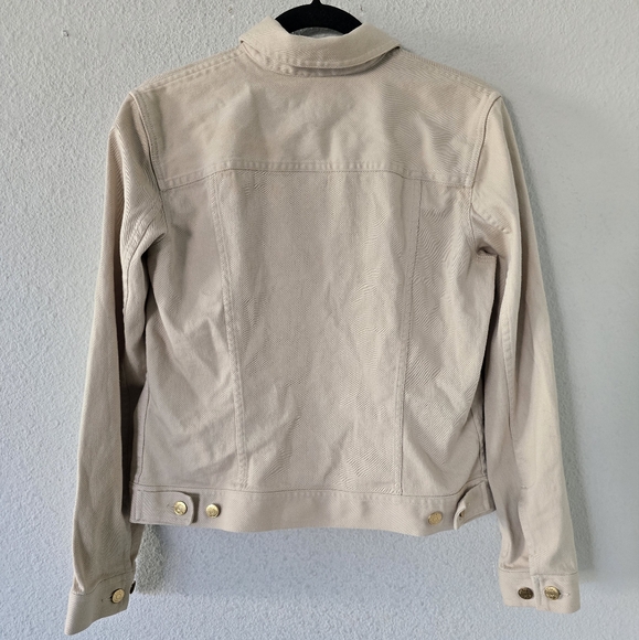 Vintage Ralph Lauren Denim Jacket Women Sz M Tan Jean Pockets Button Up Classic - Picture 12 of 15